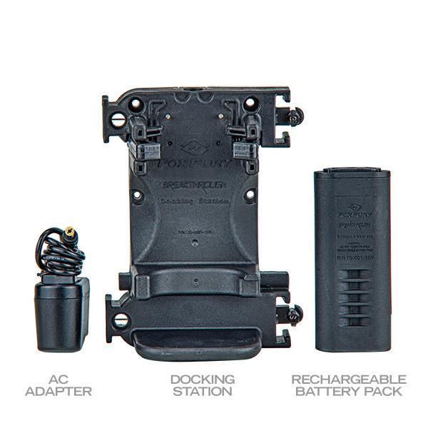 FoxFury, Right Angle Light, AC Adapter, Docking, Battery Pack