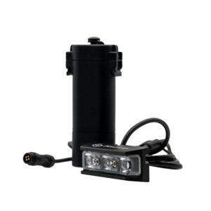 Taker B40 shield light, three-quarter view showing the light head and battery pack
